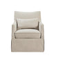 Martha Stewart London Skirted Swivel Chair | Beige