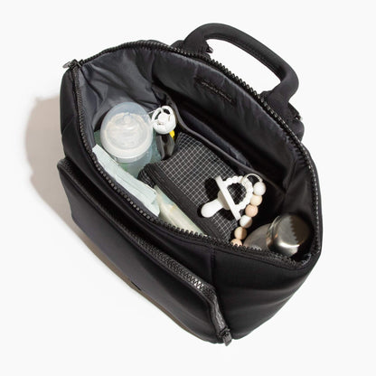 Ebony Seoul Neoprene Backpack II with toiletries and accessories