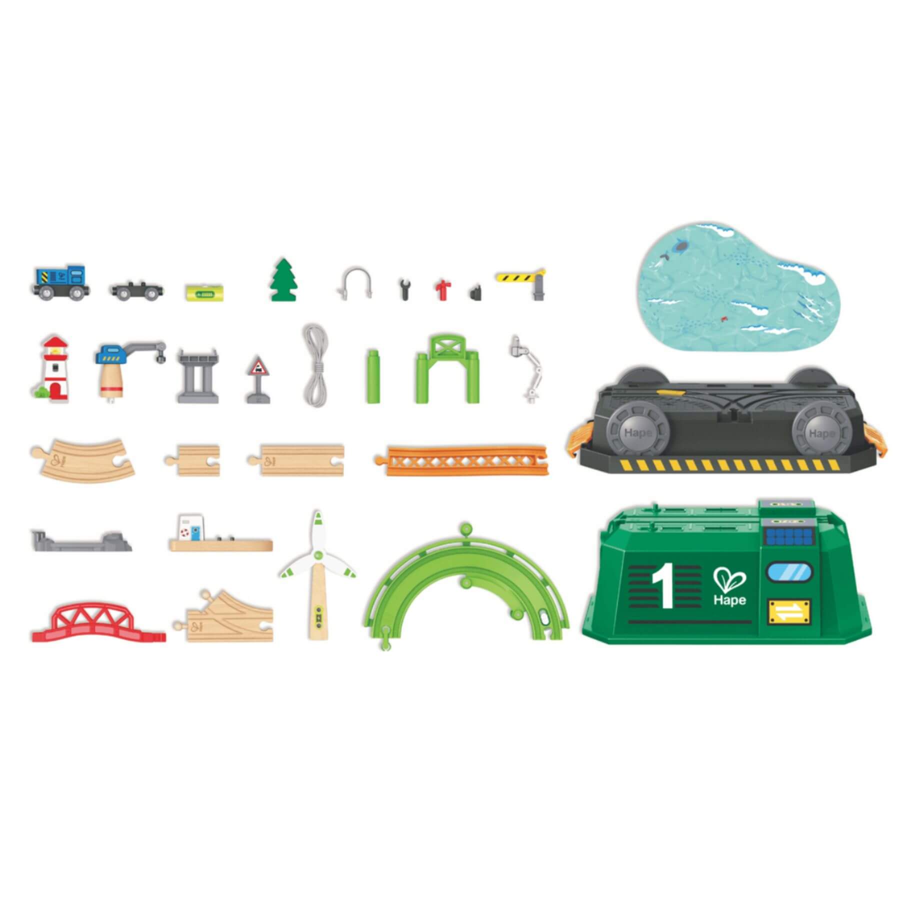 Parts of Hape Eco Energy Train Bucket Set