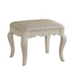 ACME Edalene Vanity Stool | Pearl Synthetic Leather & Pearl White