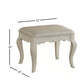 ACME Edalene Vanity Stool | Pearl Synthetic Leather & Pearl White