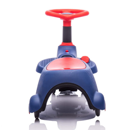 Back view of HIFINE 6V Kids Ride On Electric Wiggle Car - Red & Blue