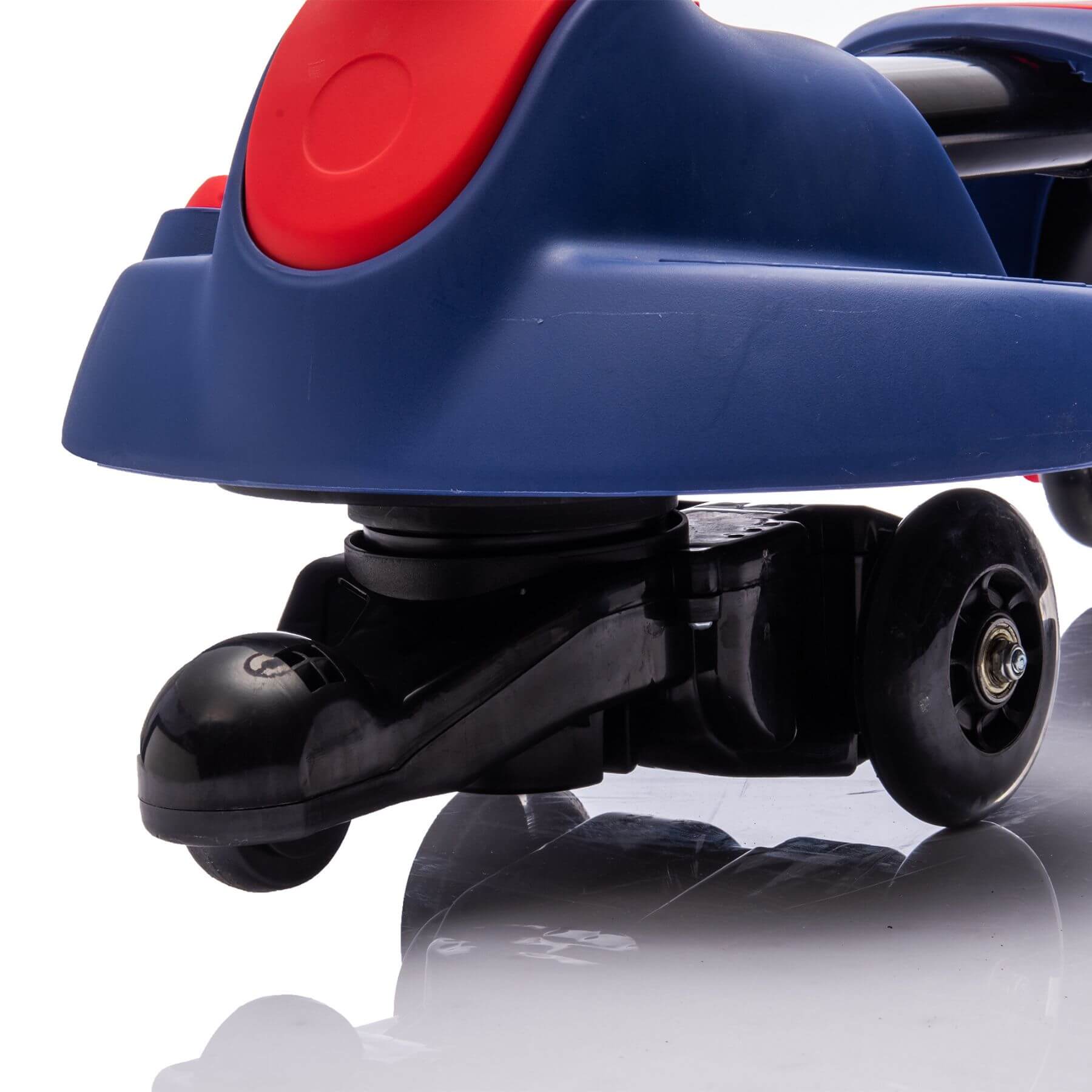 Close-up of HIFINE 6V Kids Ride On Electric Wiggle Car - Red & Blue
