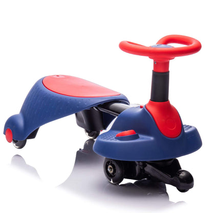HIFINE 6V Kids Ride On Electric Wiggle Car - Red & Blue