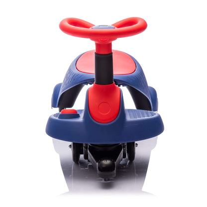 Front view of HIFINE 6V Kids Ride On Electric Wiggle Car - Red & Blue