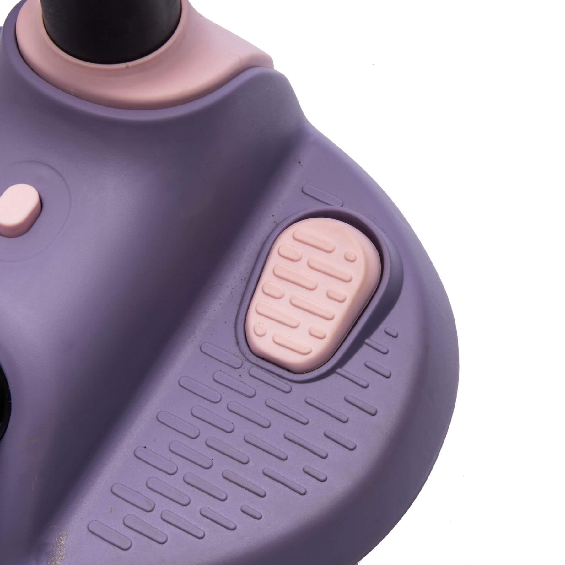 Close-up of a purple and pink toy with textured surface