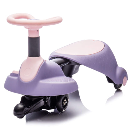 HIFINE 6V Kids Ride On Electric Wiggle Car - Purple