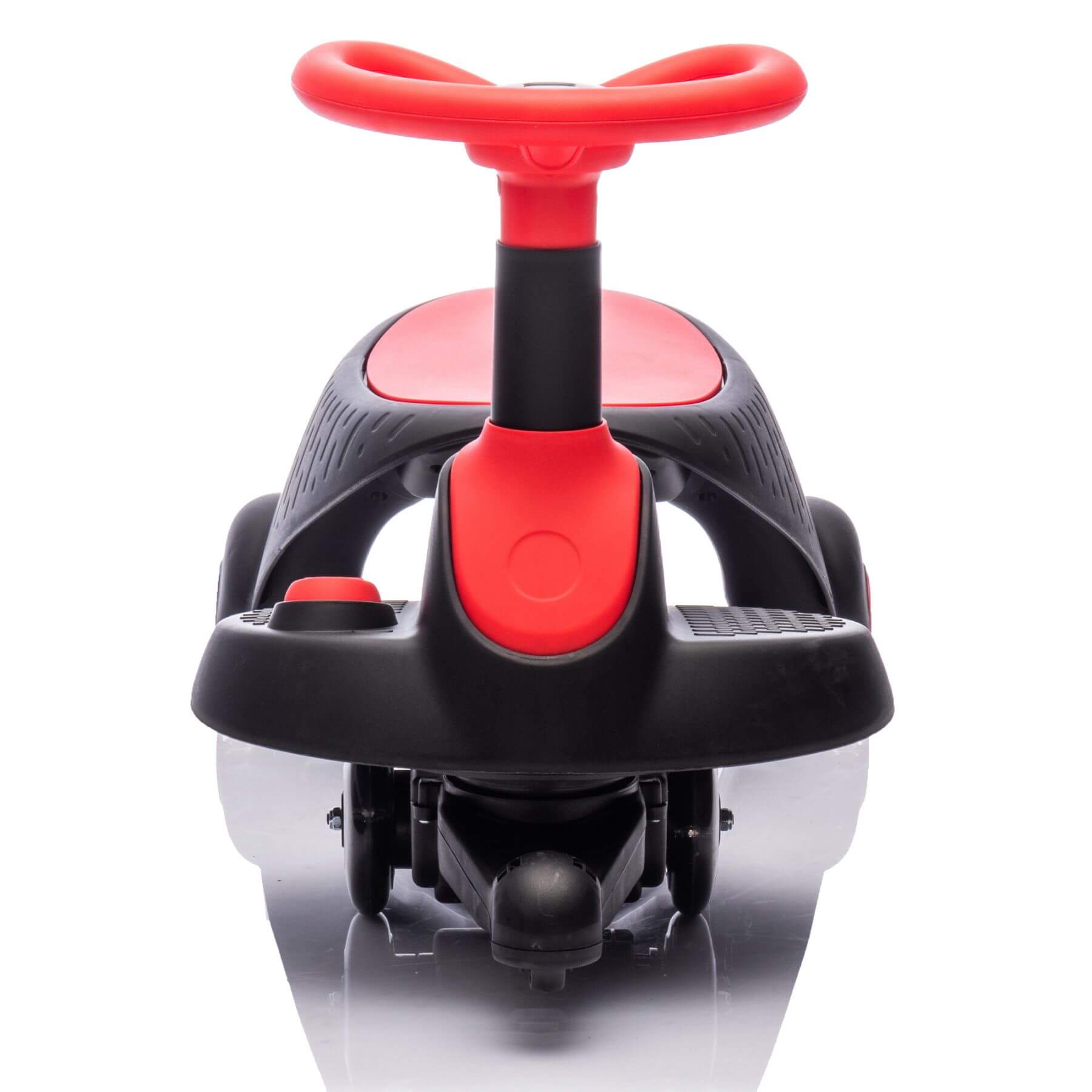 Front view of HIFINE 6V Kids Ride On Electric Wiggle Car - Red & Black
