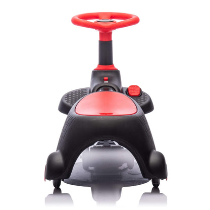 Back view of HIFINE 6V Kids Ride On Electric Wiggle Car - Red & Black