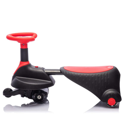 HIFINE 6V Kids Ride On Electric Wiggle Car - Red & Black