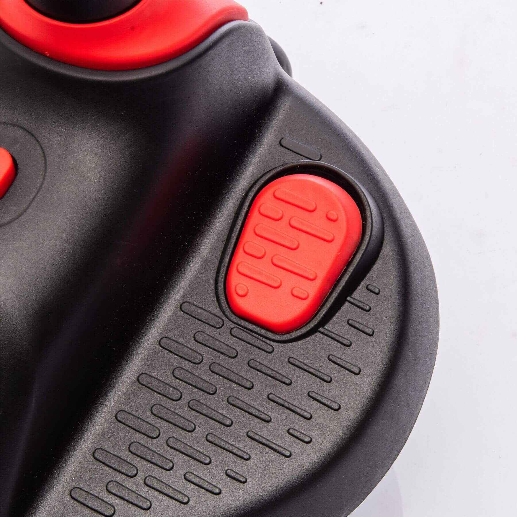 Close-up of HIFINE 6V Kids Ride On Electric Wiggle Car - Red & Black