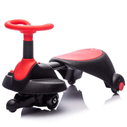 HIFINE 6V Kids Ride On Electric Wiggle Car - Red & Black