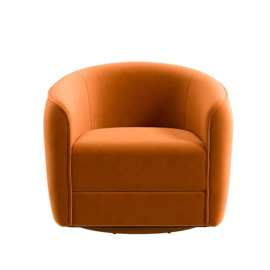 Ashcroft Elise Velvet Nursery Swivel Chair in Burnt Orange