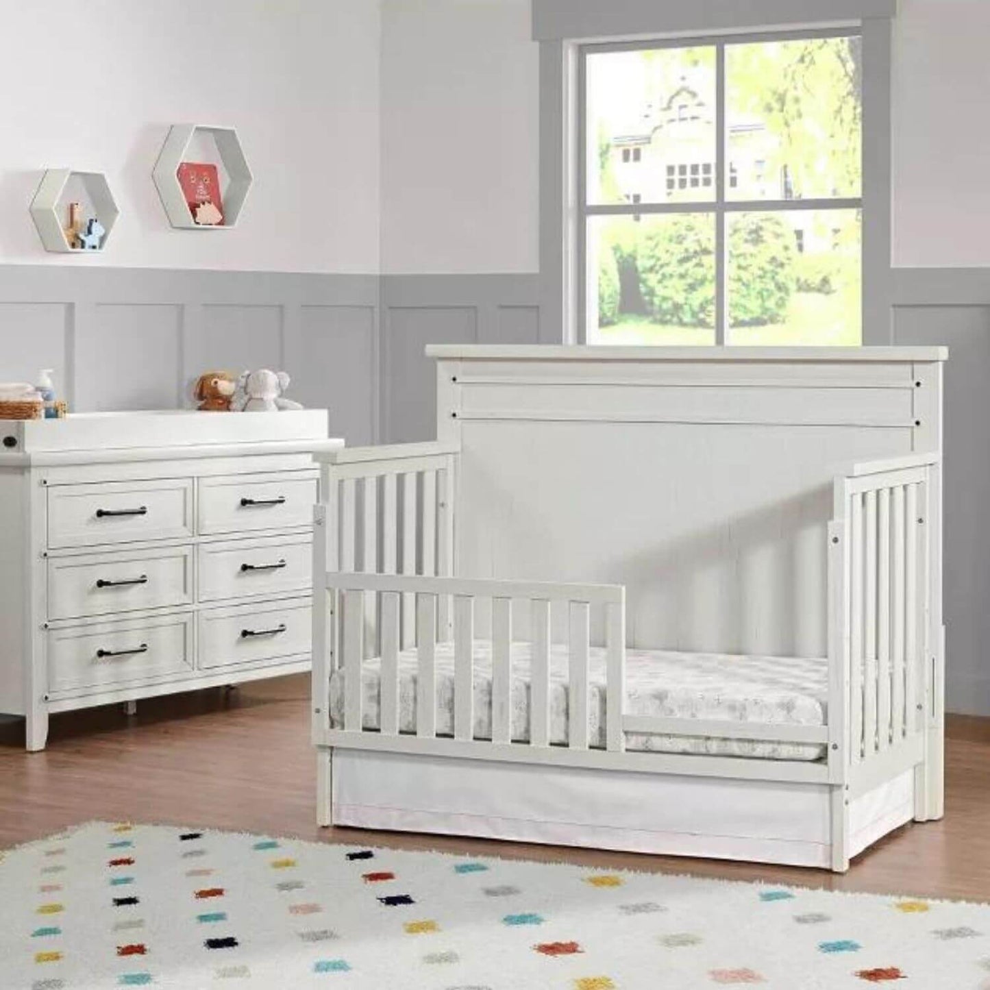 Soho Baby Ellison 4-in-1 Convertible Crib | Rustic White