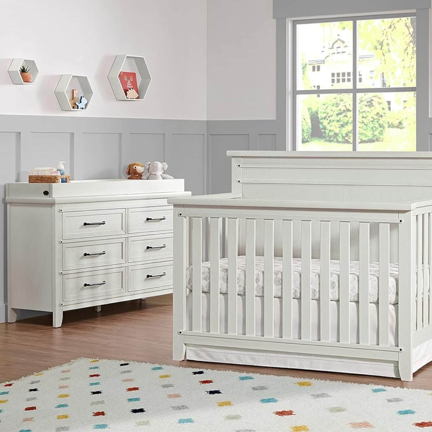 Soho Baby Ellison 6-Drawer Dresser | Rustic White