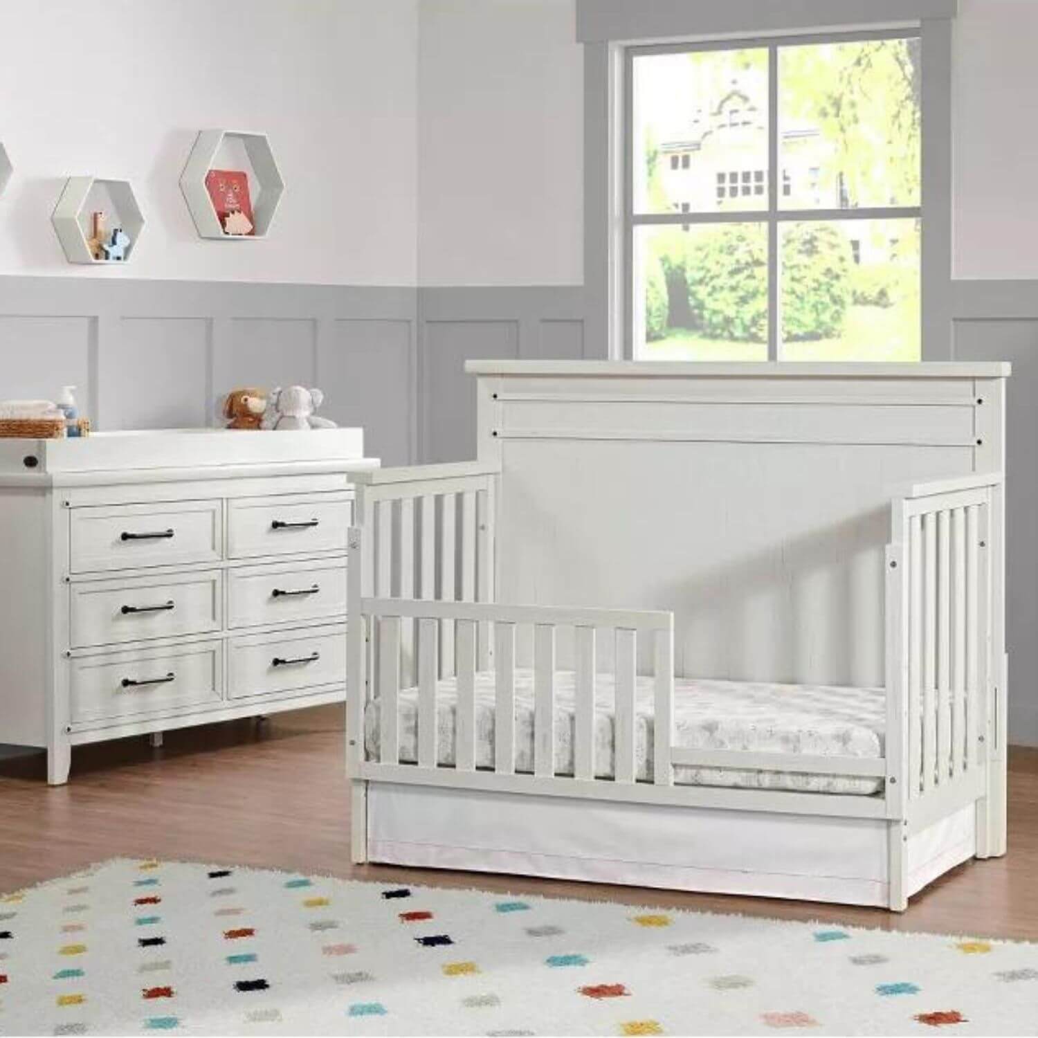 Soho Baby Ellison Guard Rail | Rustic White | GreenGuard Gold Certified