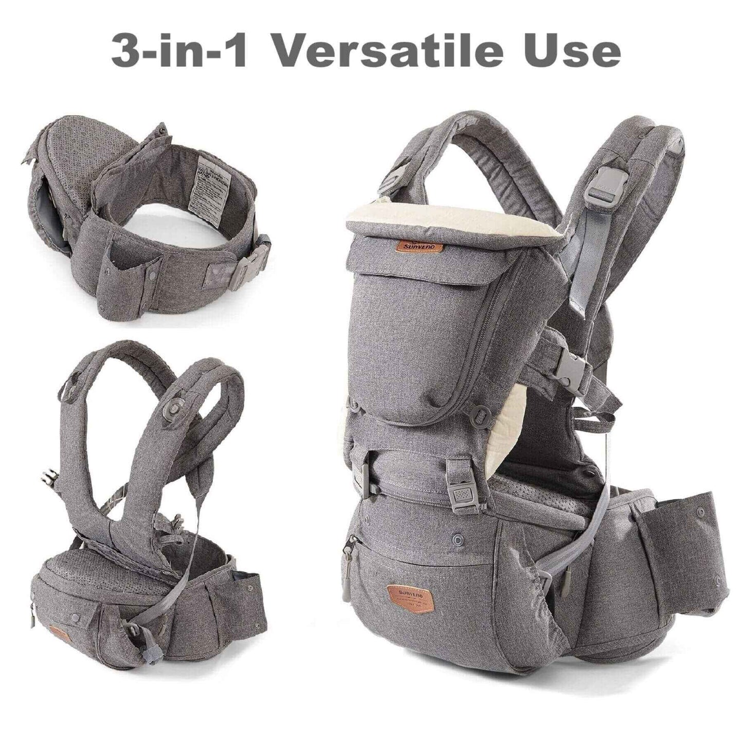 Sunveno Ergonomic Baby Carrier 3-in-1 Grey