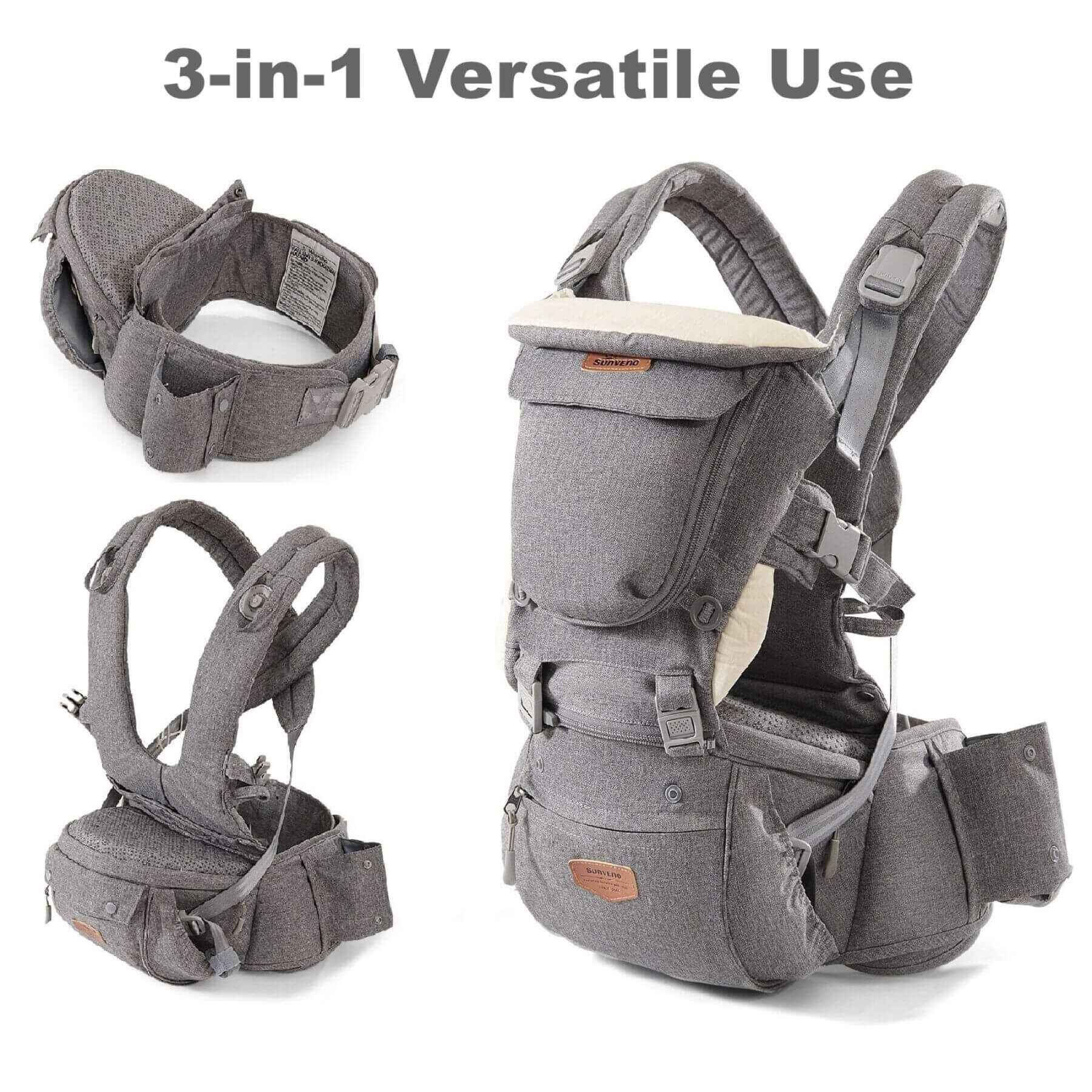Sunveno Ergonomic Baby Carrier 3-in-1 Grey