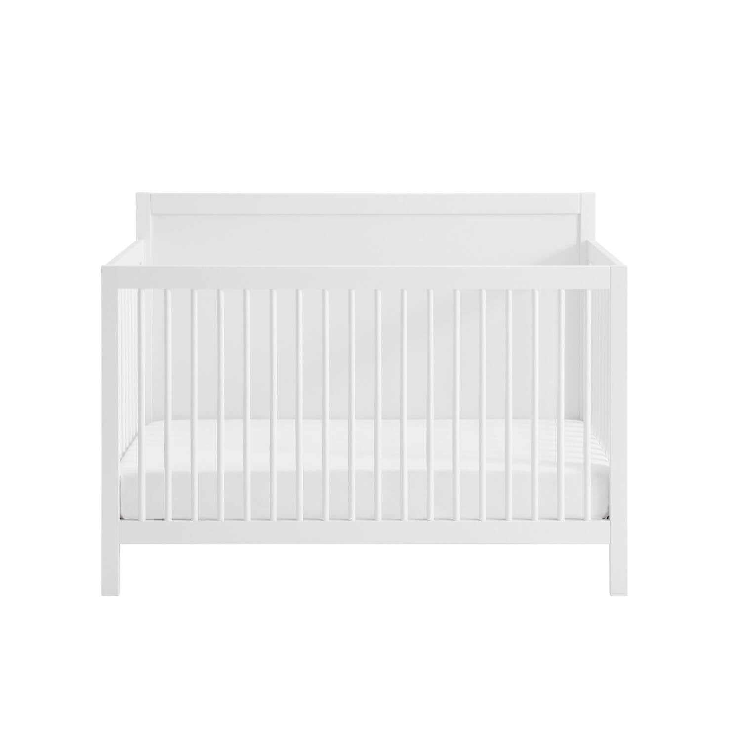 Soho Baby Essential 4-in-1 Convertible Crib with Panel Headboard | White