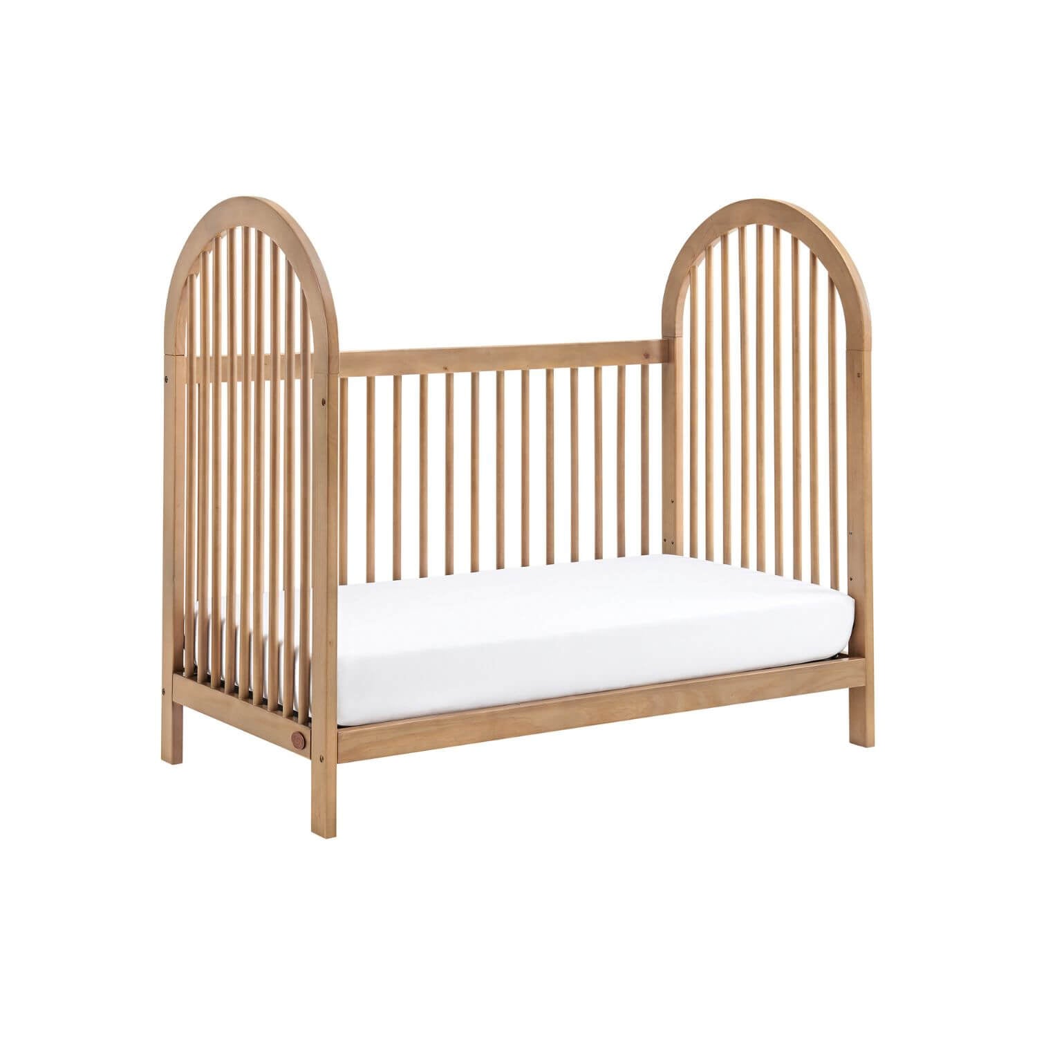 Soho Baby Everlee 3-in-1 Convertible Island Crib | Honey Wood