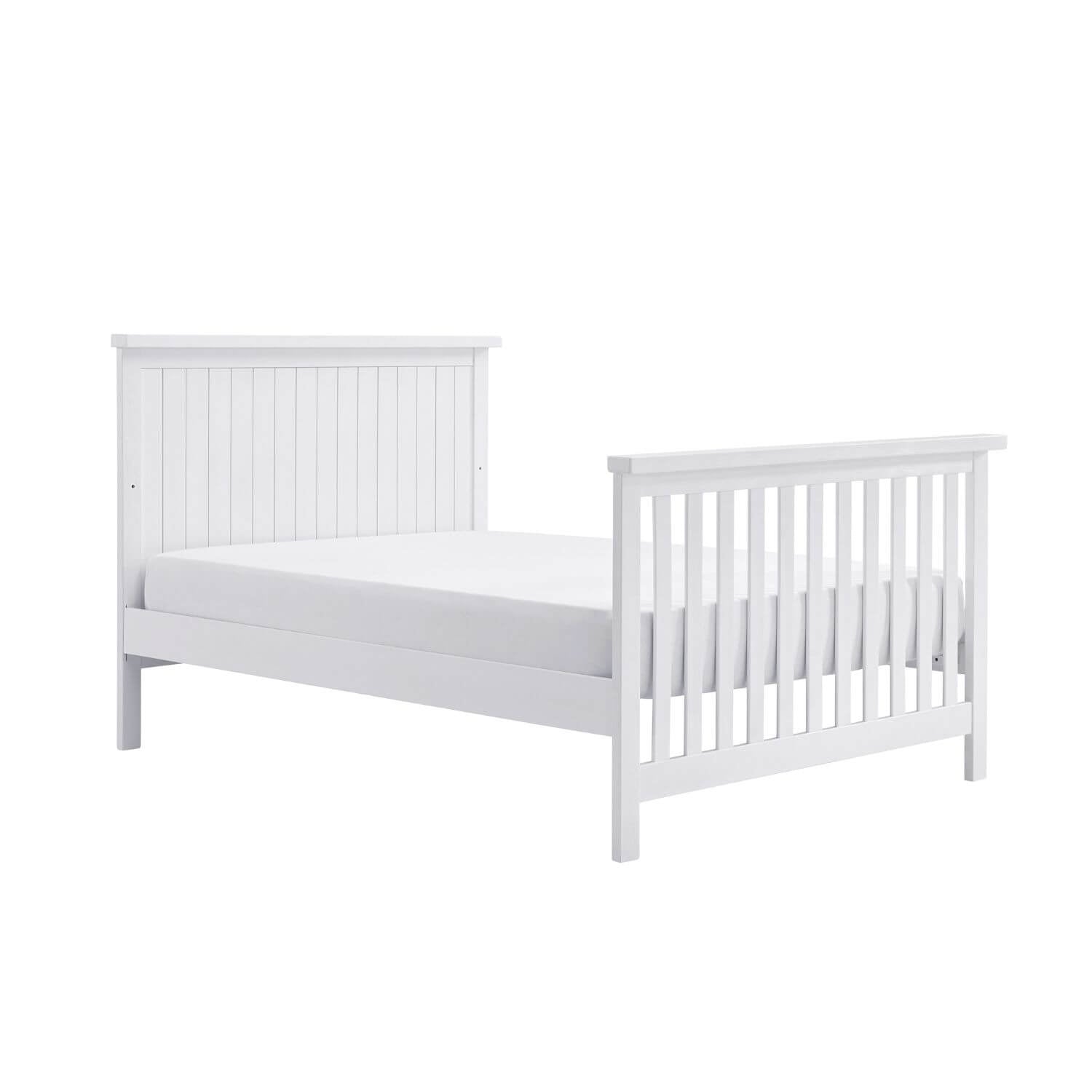 Soho Baby Everlee 4-in-1 Convertible Crib in Whitewash - Converted to a Full Bed