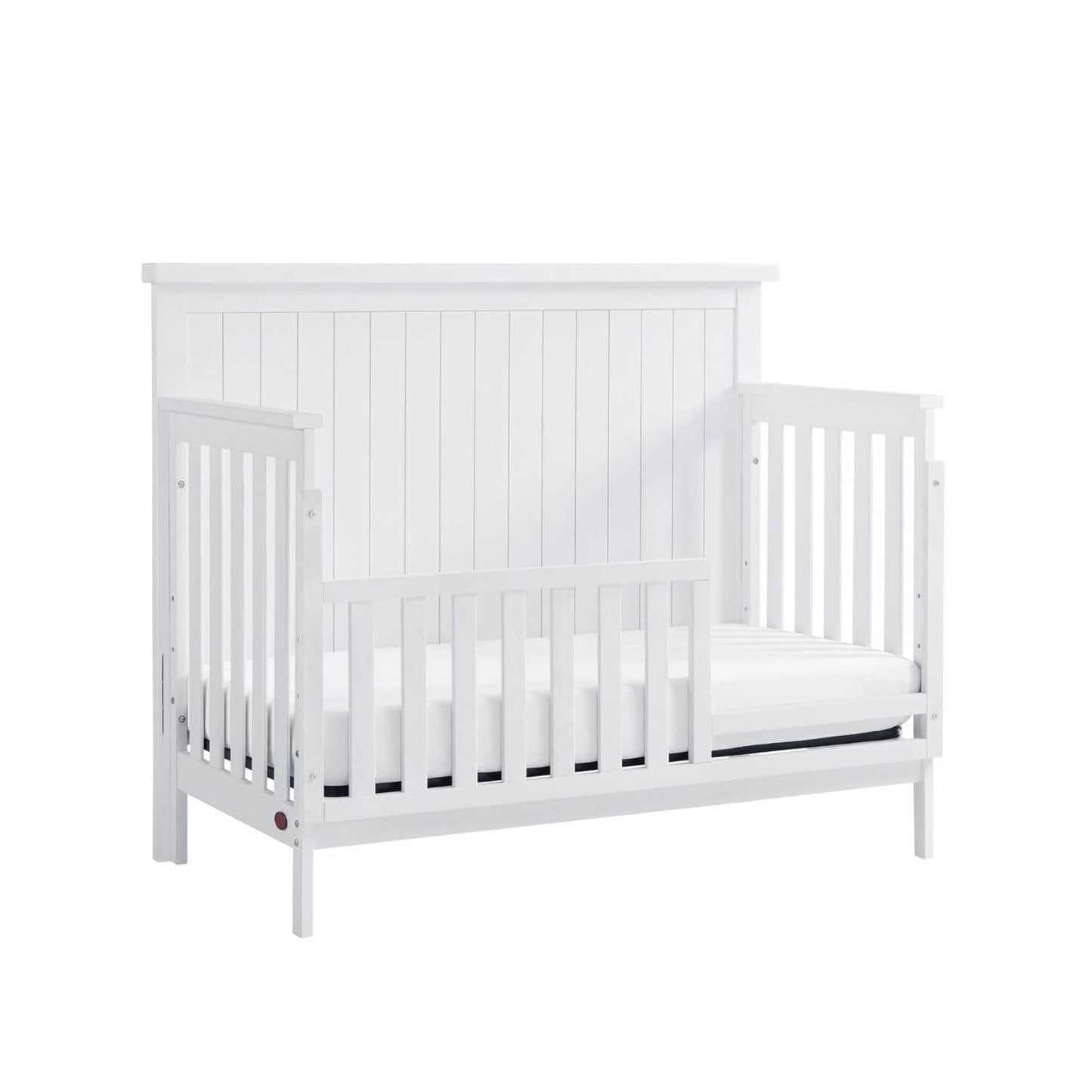 Soho Baby Everlee 4-in-1 Convertible Crib in Whitewash - Converted to a Toddler Bed