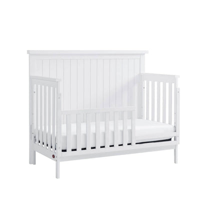 Soho Baby Everlee 4-in-1 Convertible Crib in Whitewash - Converted to a Toddler Bed