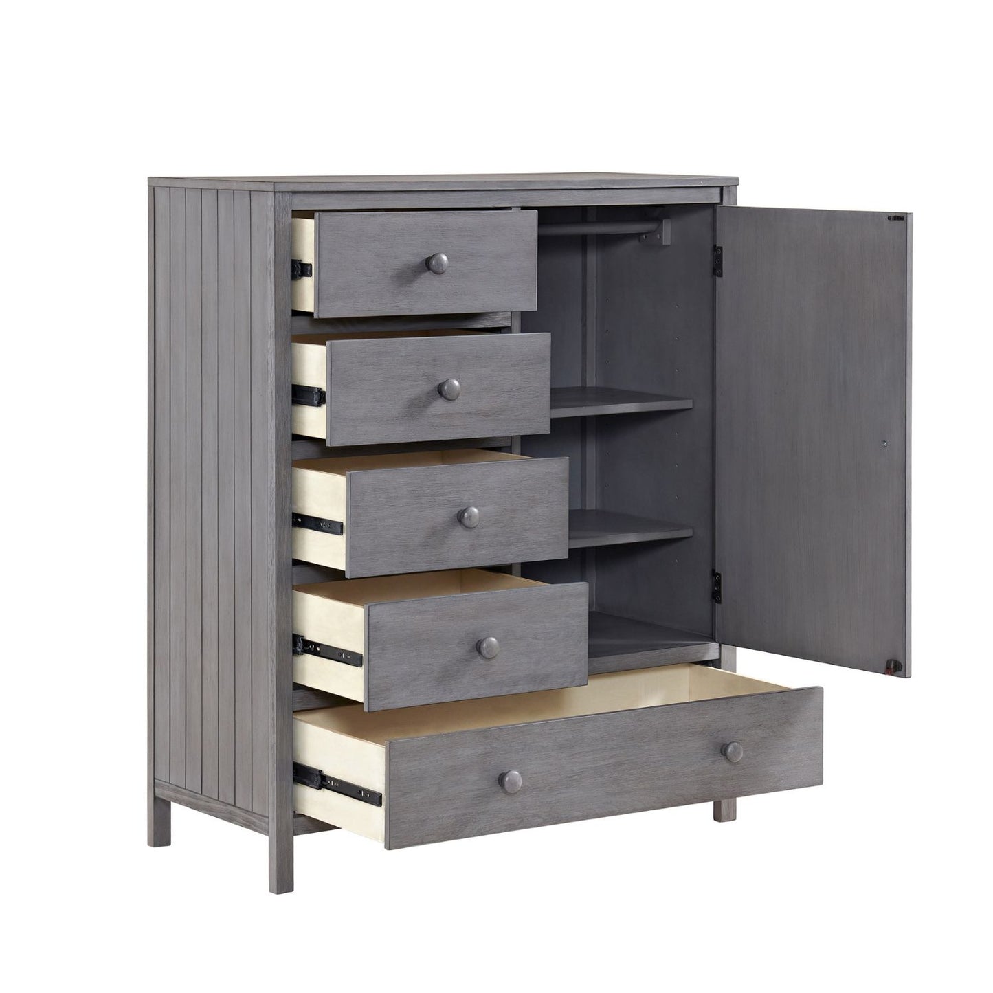 Soho Baby Everlee 5 Drawer Chifferobe in Greystone - Open