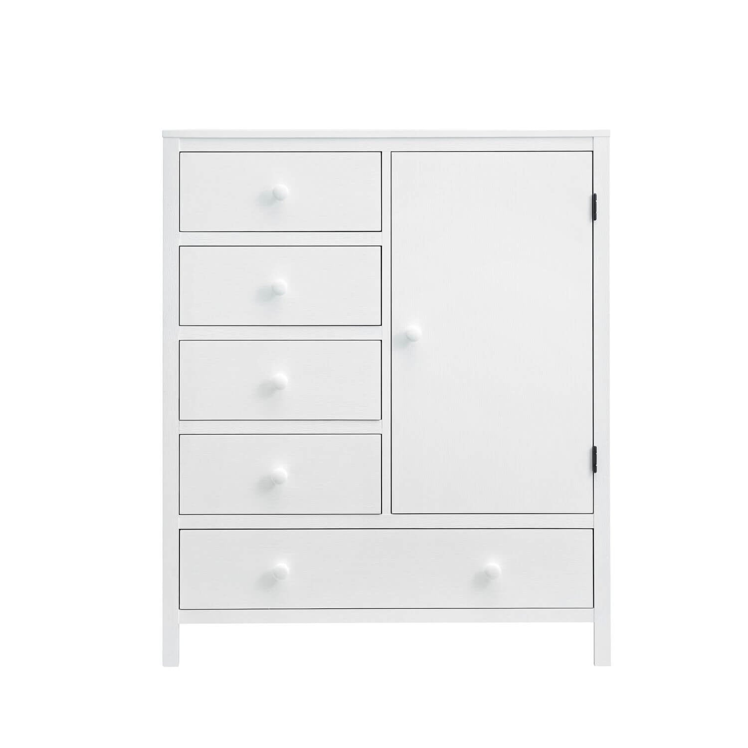 Soho Baby Everlee 5 Drawer Chifferobe in Whitewash - Front View