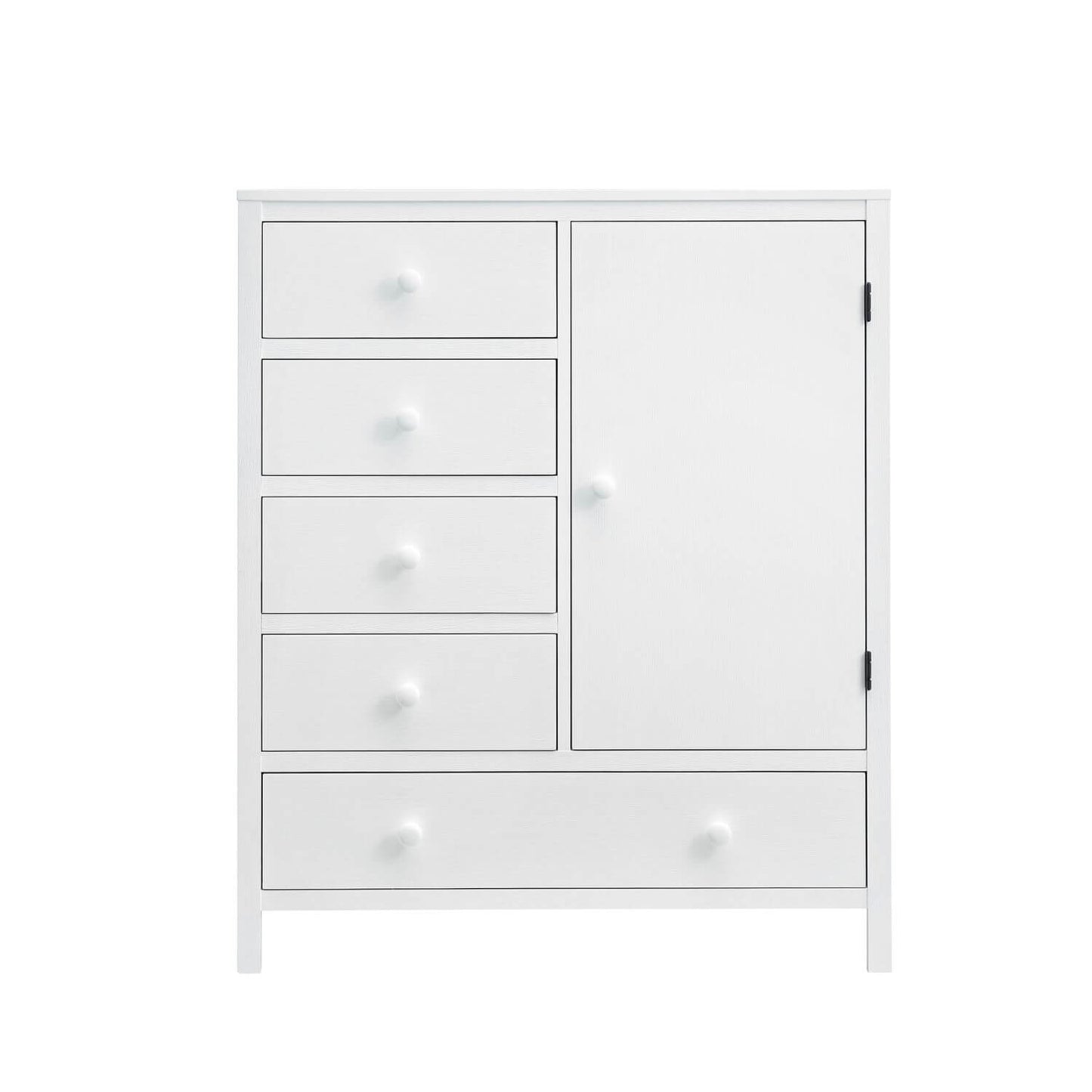 Soho Baby Everlee 5 Drawer Chifferobe in Whitewash - Front View