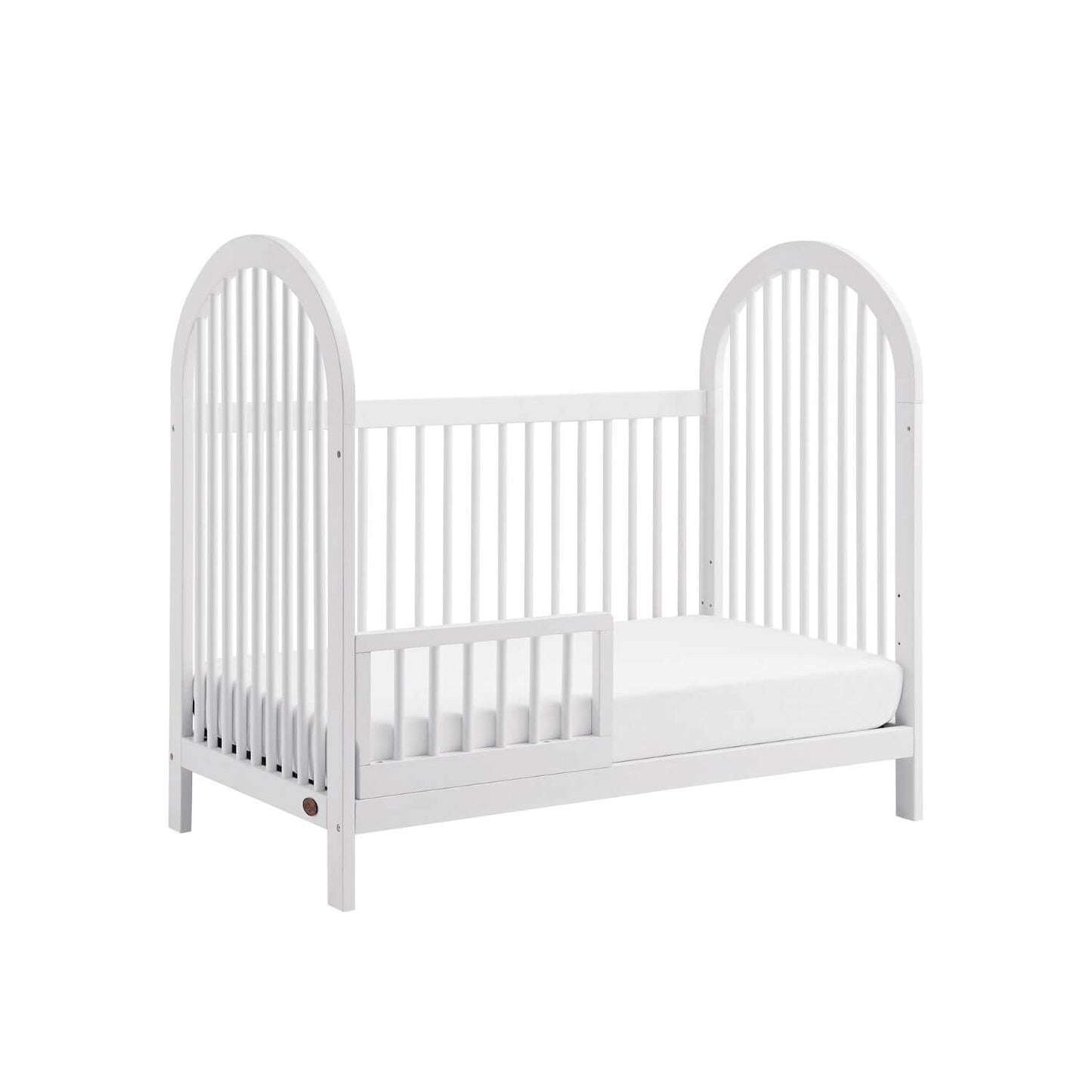 Soho Baby Everlee 3-in-1 Convertible Island Crib in Whitewash - Converted to a Toddler Bed
