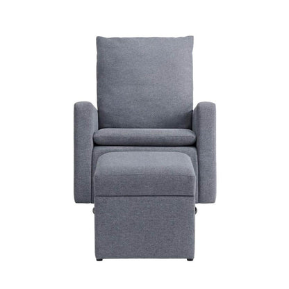 Oxford Baby Everlee Upholstered Glider and Ottoman Set in Charcoal - Front View