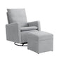 Oxford Baby Everlee Upholstered Glider and Ottoman Set in Light Grey