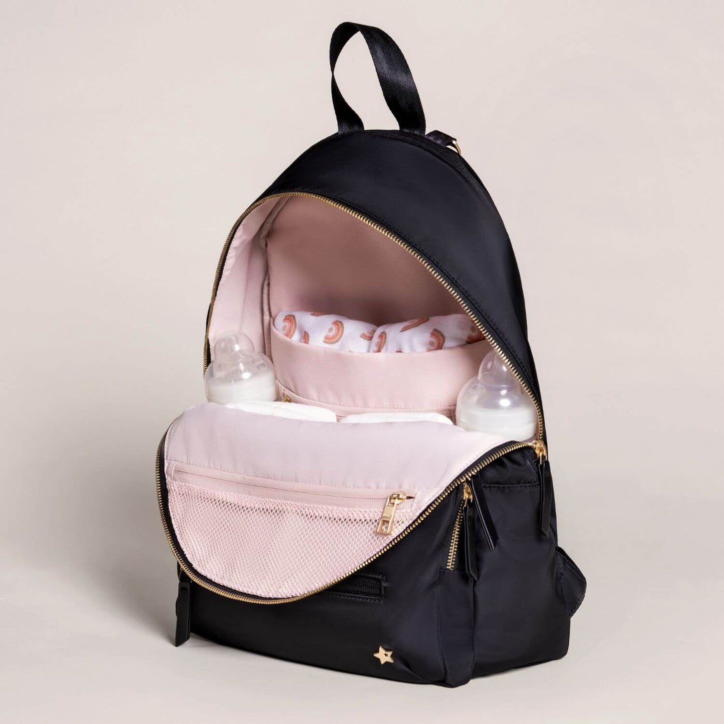 JuJuBe Everyday Diaper Backpack Black | Open