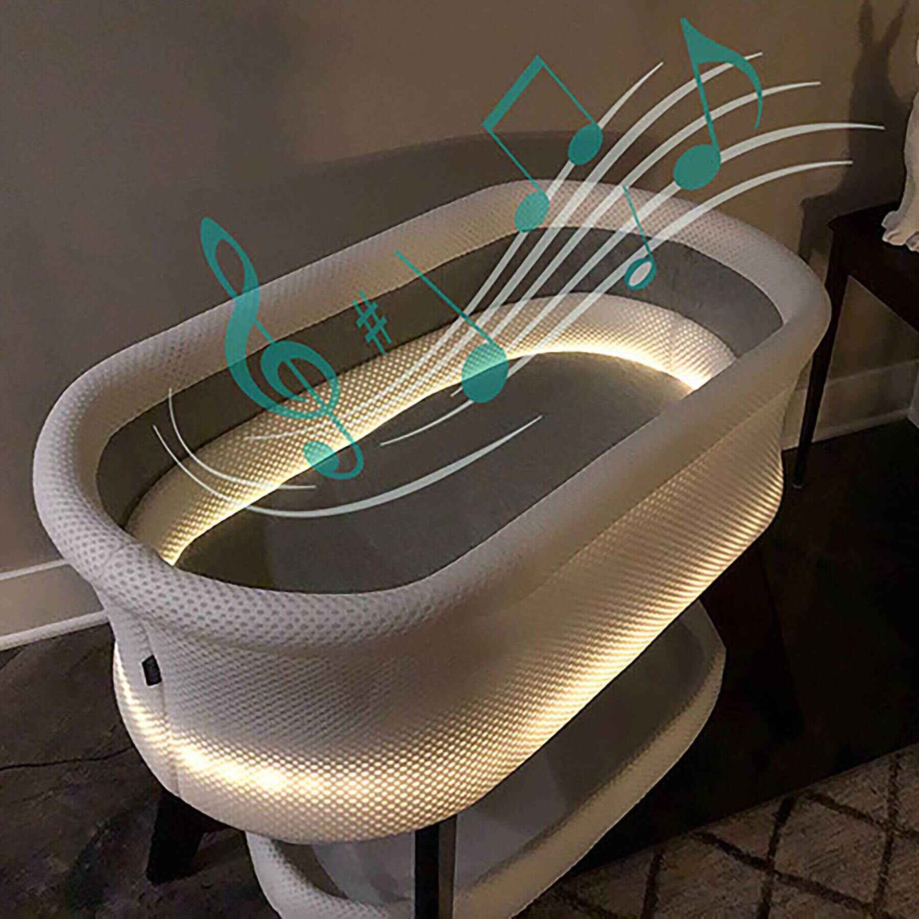 TruBliss Evi Smart Bassinet - White on White