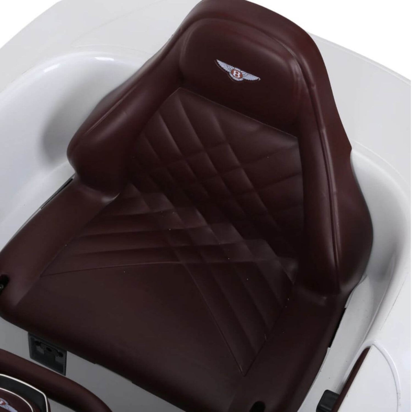 Leather Seat of Bentley EXP 12 Electric Ride-On Speed Car White