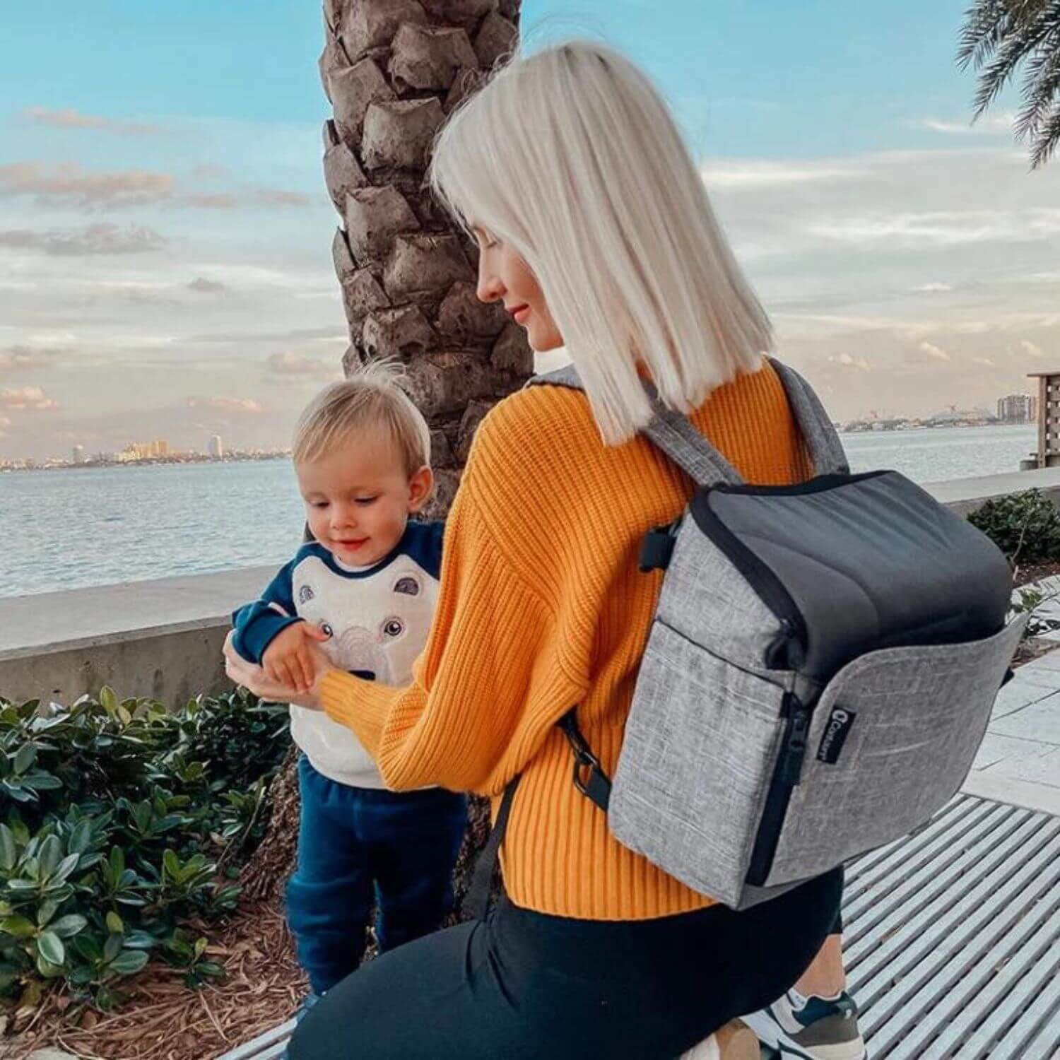 Contours Explore 2-Stage Portable Booster Seat and Diaper Bag - Lifestyle