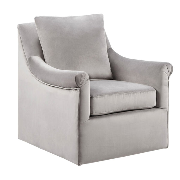 Madison Park Deanna Upholstered Swivel Accent Chair, Grey, MP103-0480