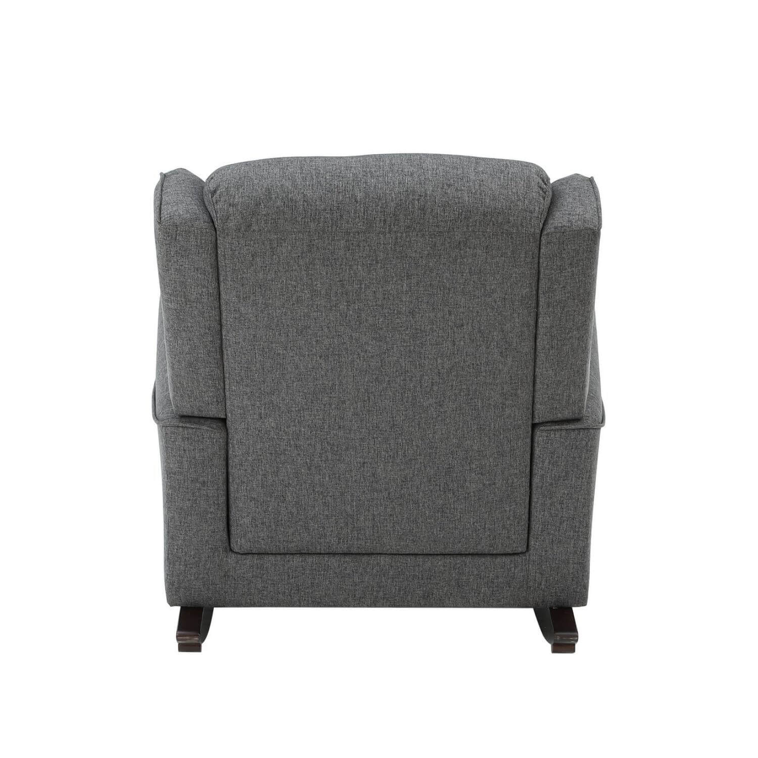 ACME Fabien Rocking Chair in Gray Fabric - Back