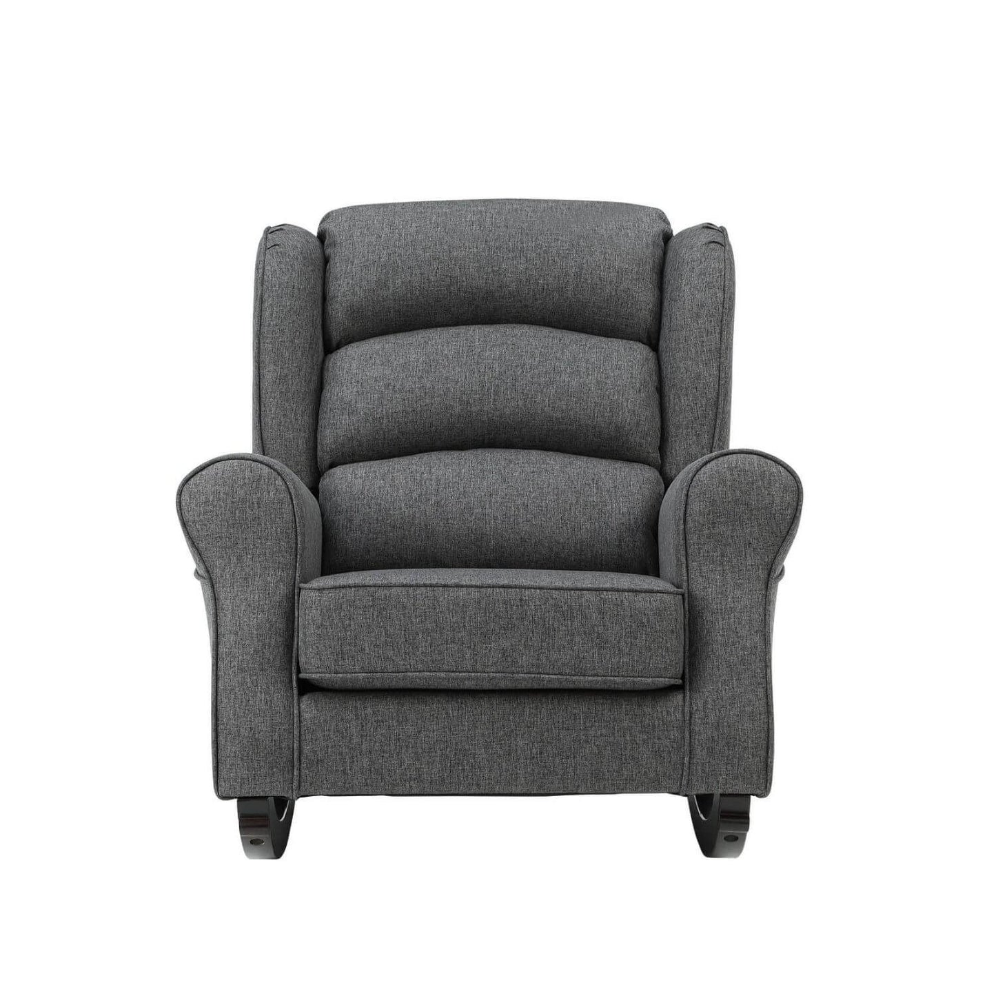 ACME Fabien Rocking Chair in Gray Fabric - Front View