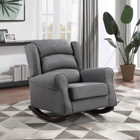ACME Fabien Rocking Chair in Gray Fabric - Lifestyle