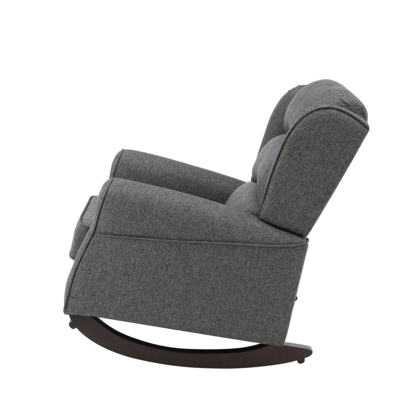 ACME Fabien Rocking Chair in Gray Fabric - Side View