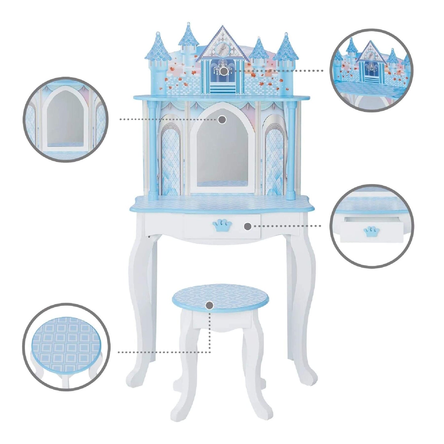 Fantasy Fields Kids Dreamland Castle Vanity Set Blue