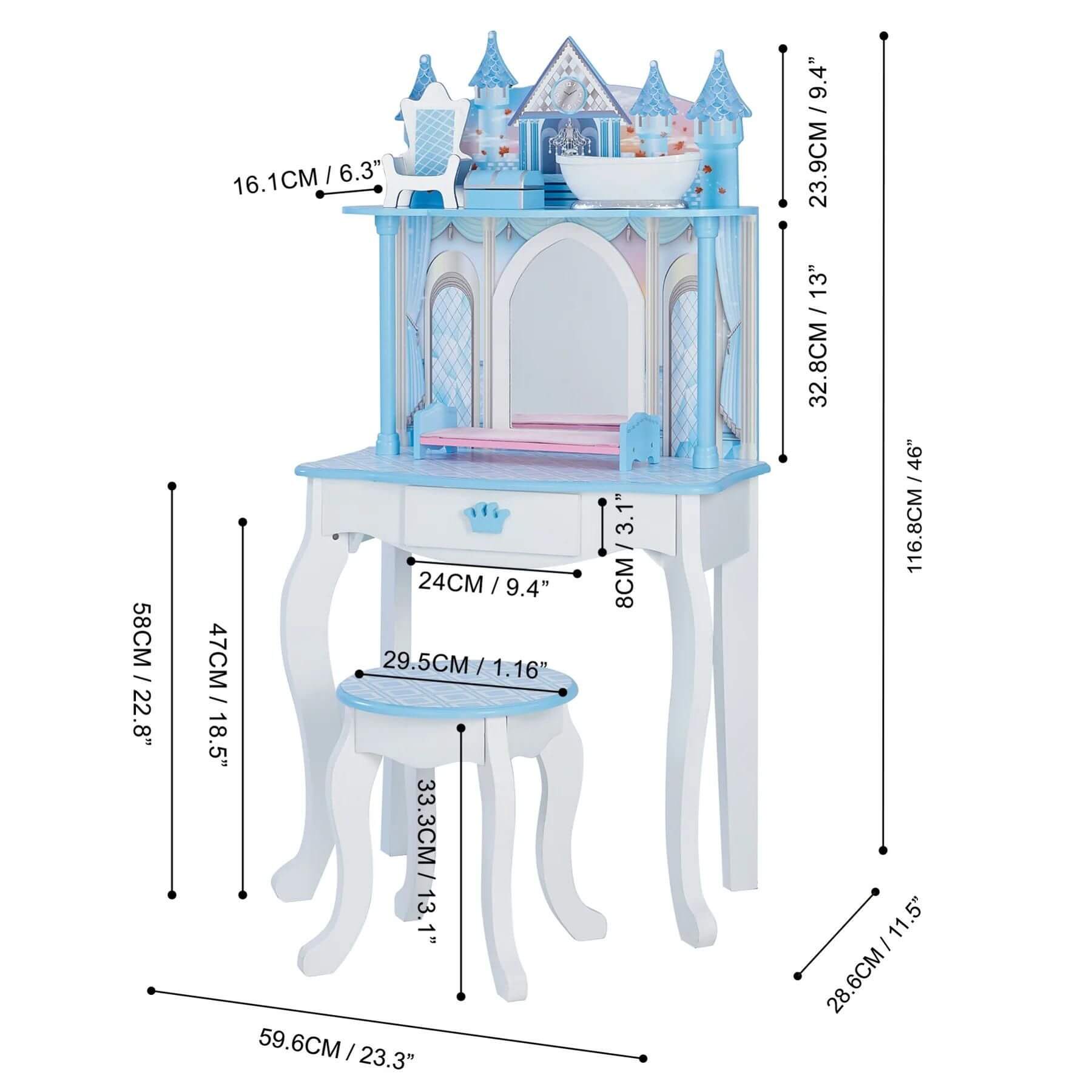 Fantasy Fields Kids Dreamland Castle Vanity Set Blue