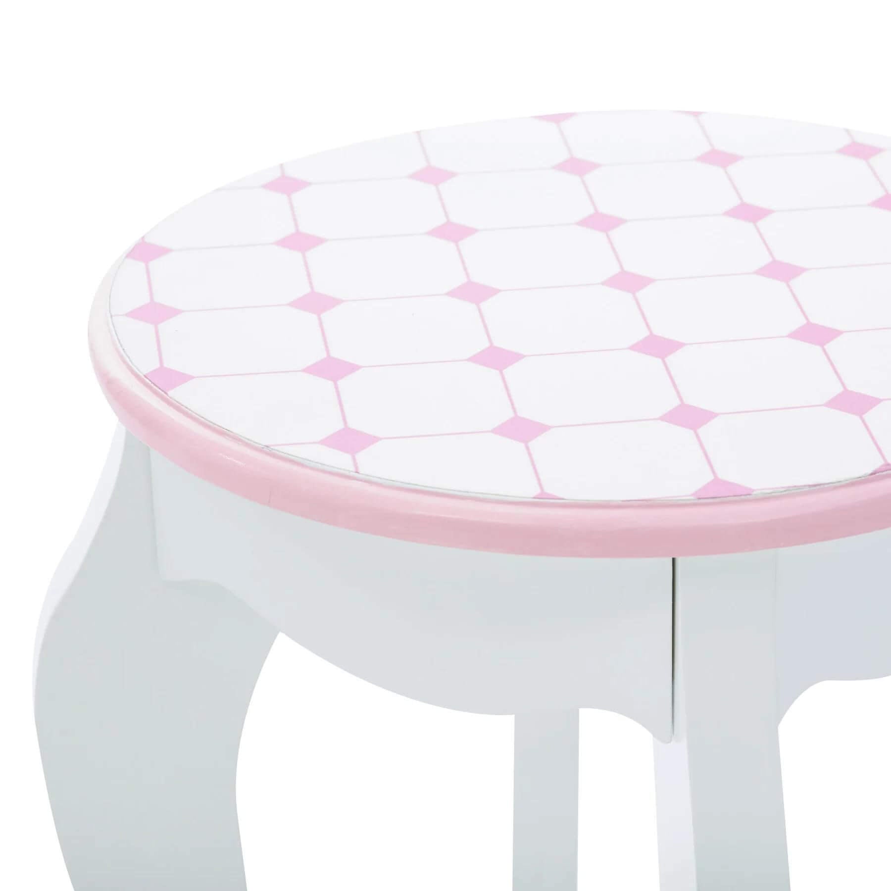 Fantasy Fields Kids Dreamland Castle Vanity Stool White/Pink