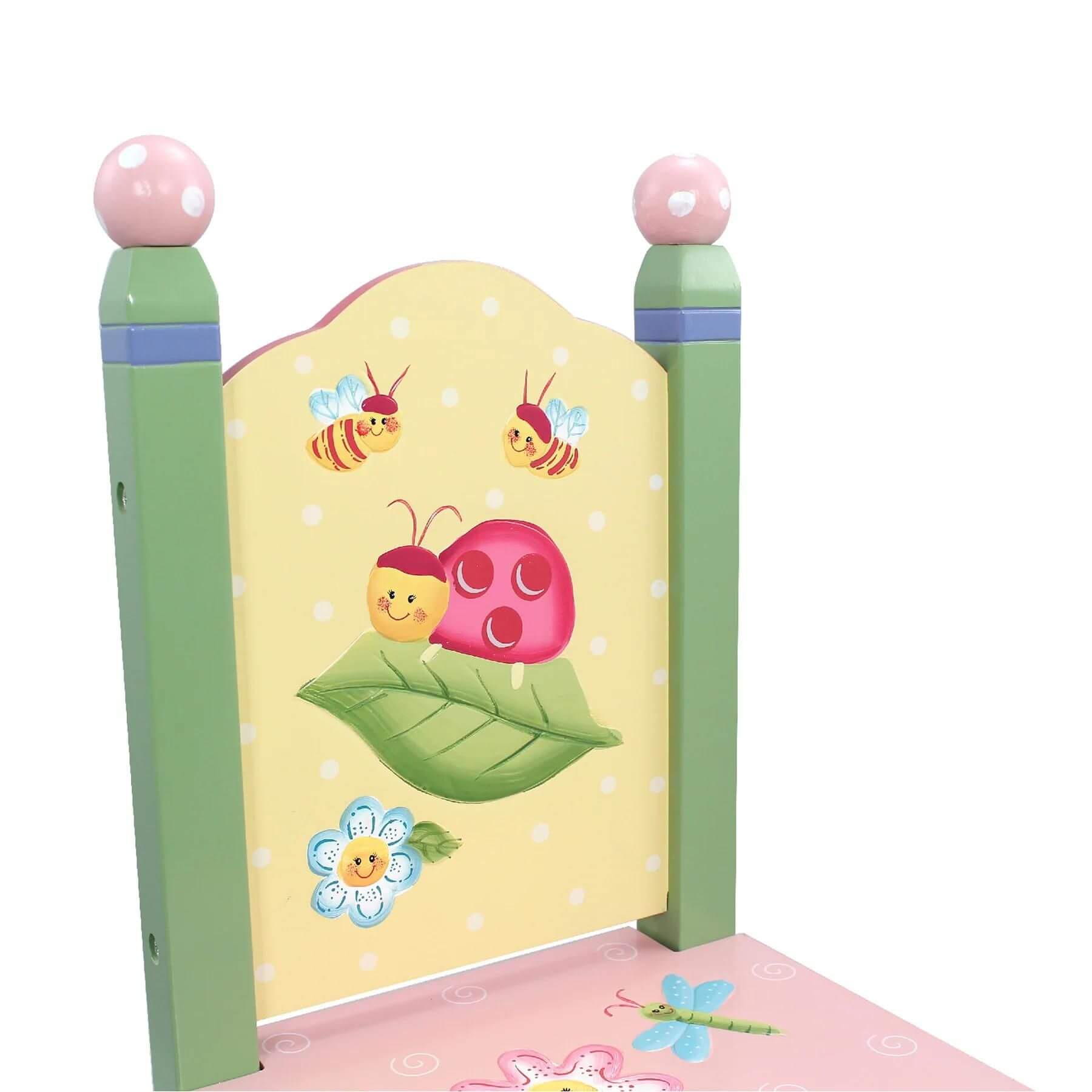 Detail View of Fantasy Fields Kids Painted Wooden Magic Garden Chair