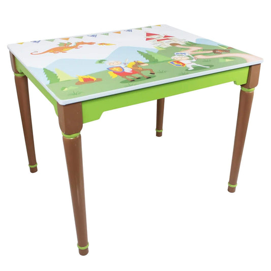 Fantasy Fields Kids Painted Wooden Knights and Dragons Table