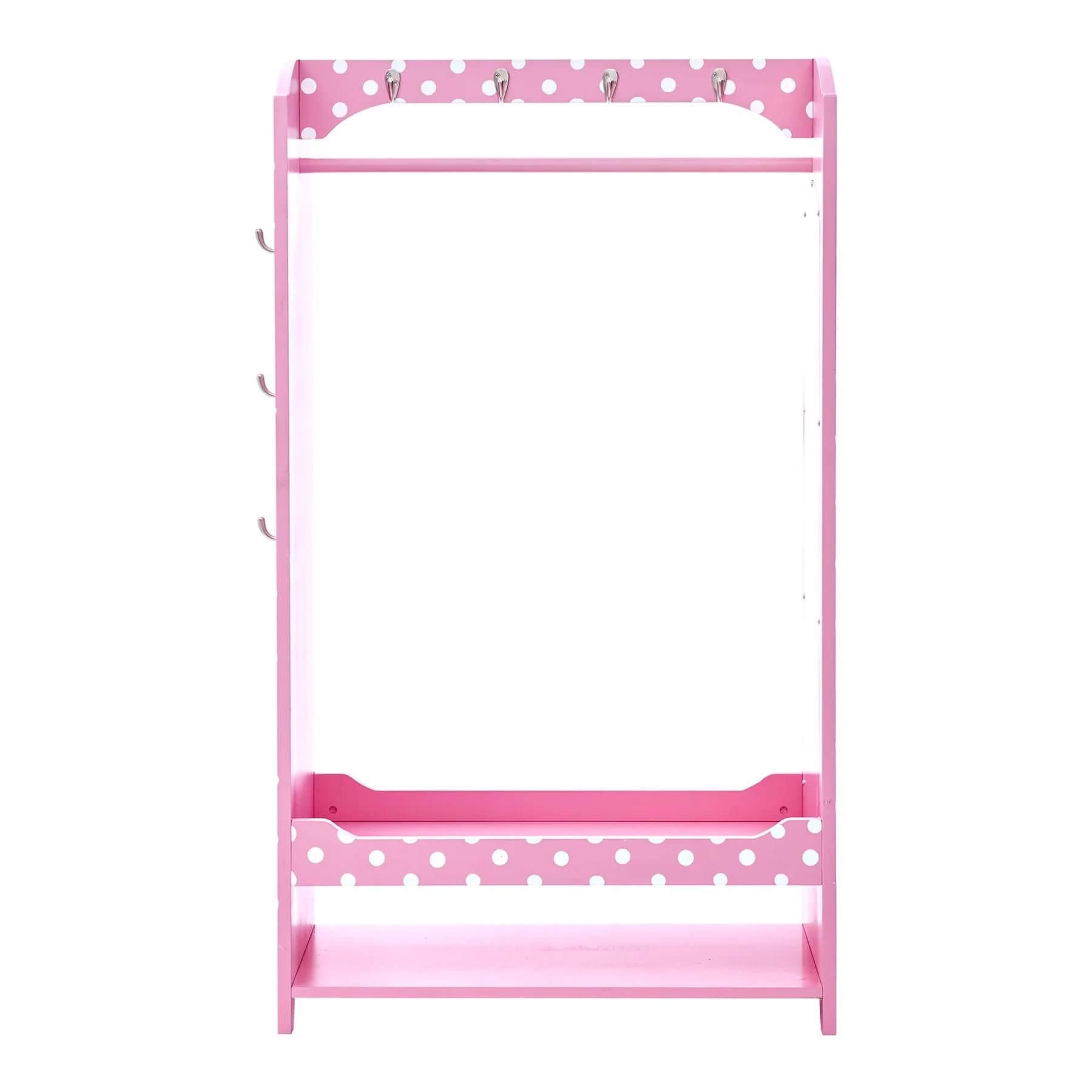 Fantasy Fields Kids Polka Dots Clothing Rack with Storage Pink