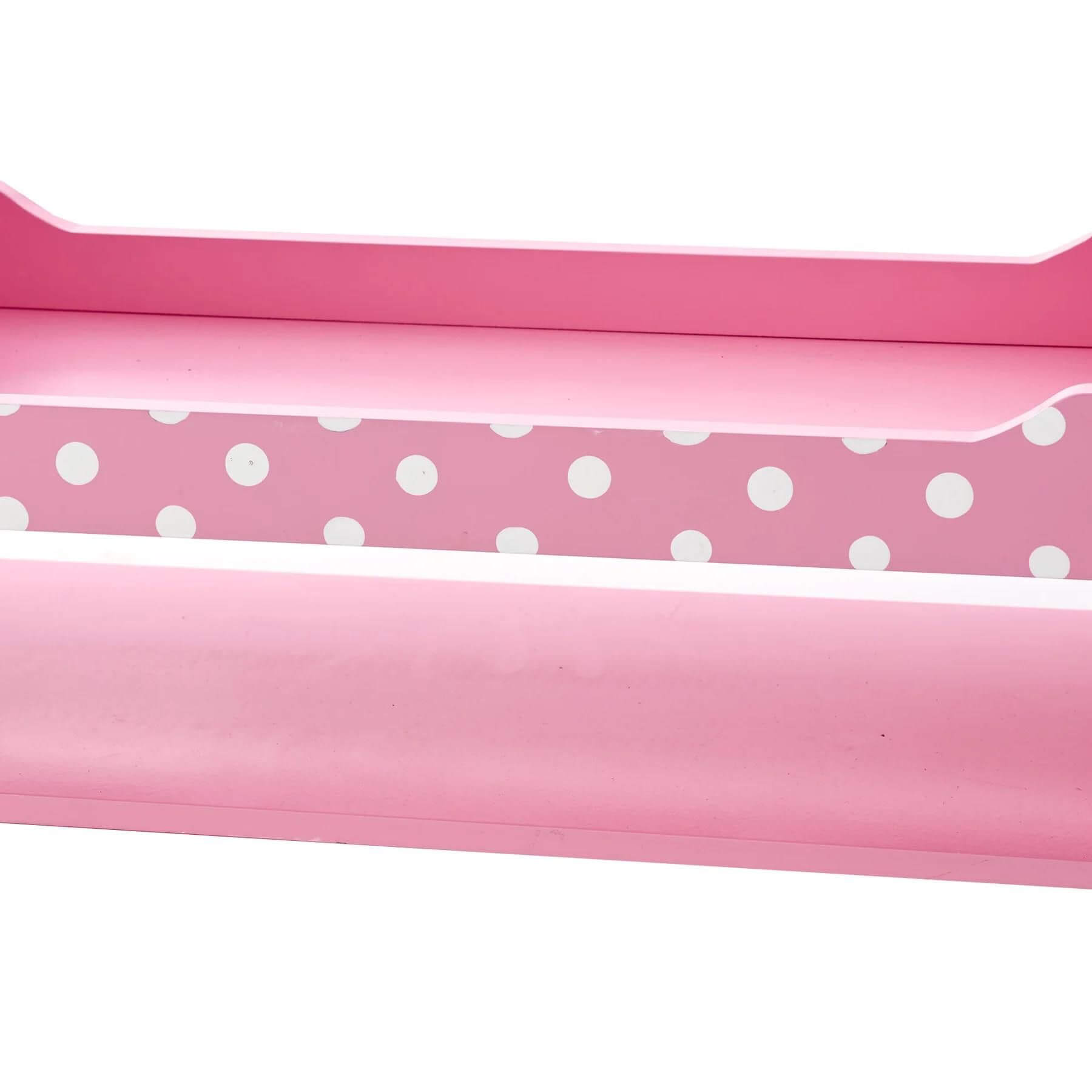 Detail View of Fantasy Fields Kids Polka Dots Clothing Rack with Storage Pink