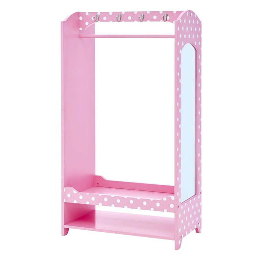 Fantasy Fields Kids Polka Dots Clothing Rack with Storage Pink